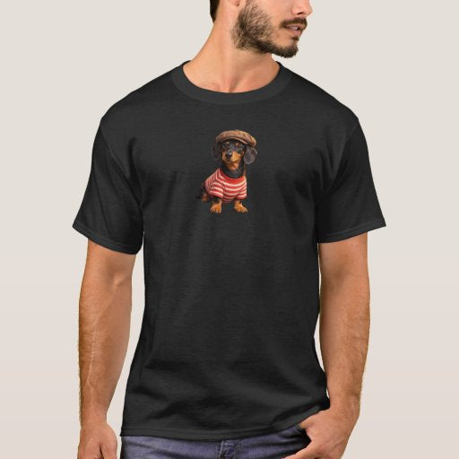 T-shirt manches courtes Teckel vintage
