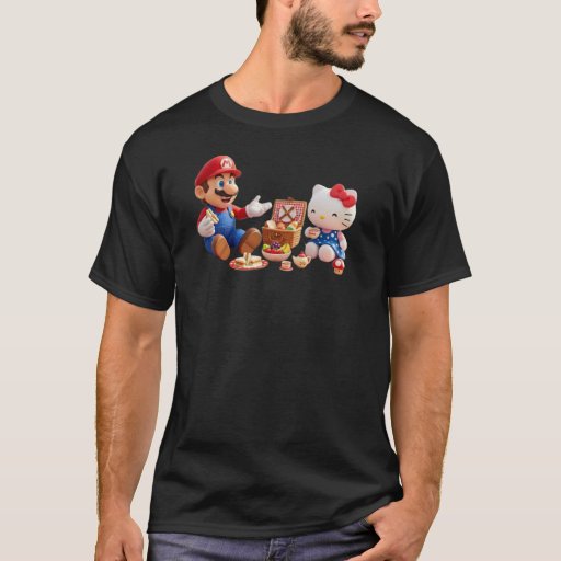 T-shirt manches courtes Mario & Hello Kitty Pique-Nique