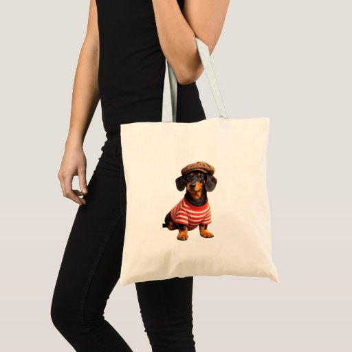 Tote Bag Teckel vintage
