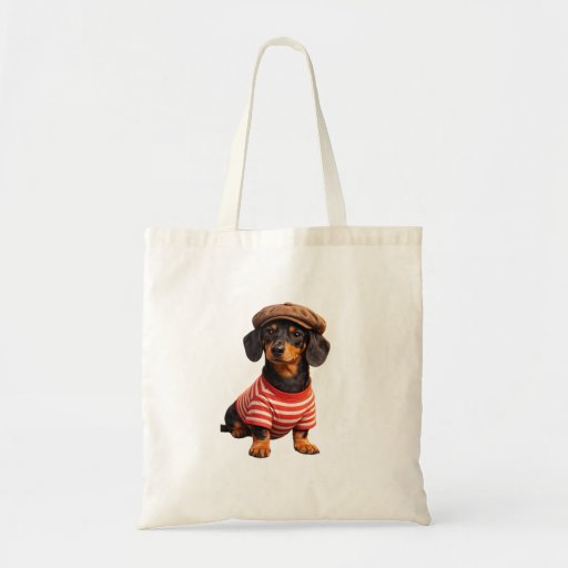 Tote Bag Teckel vintage